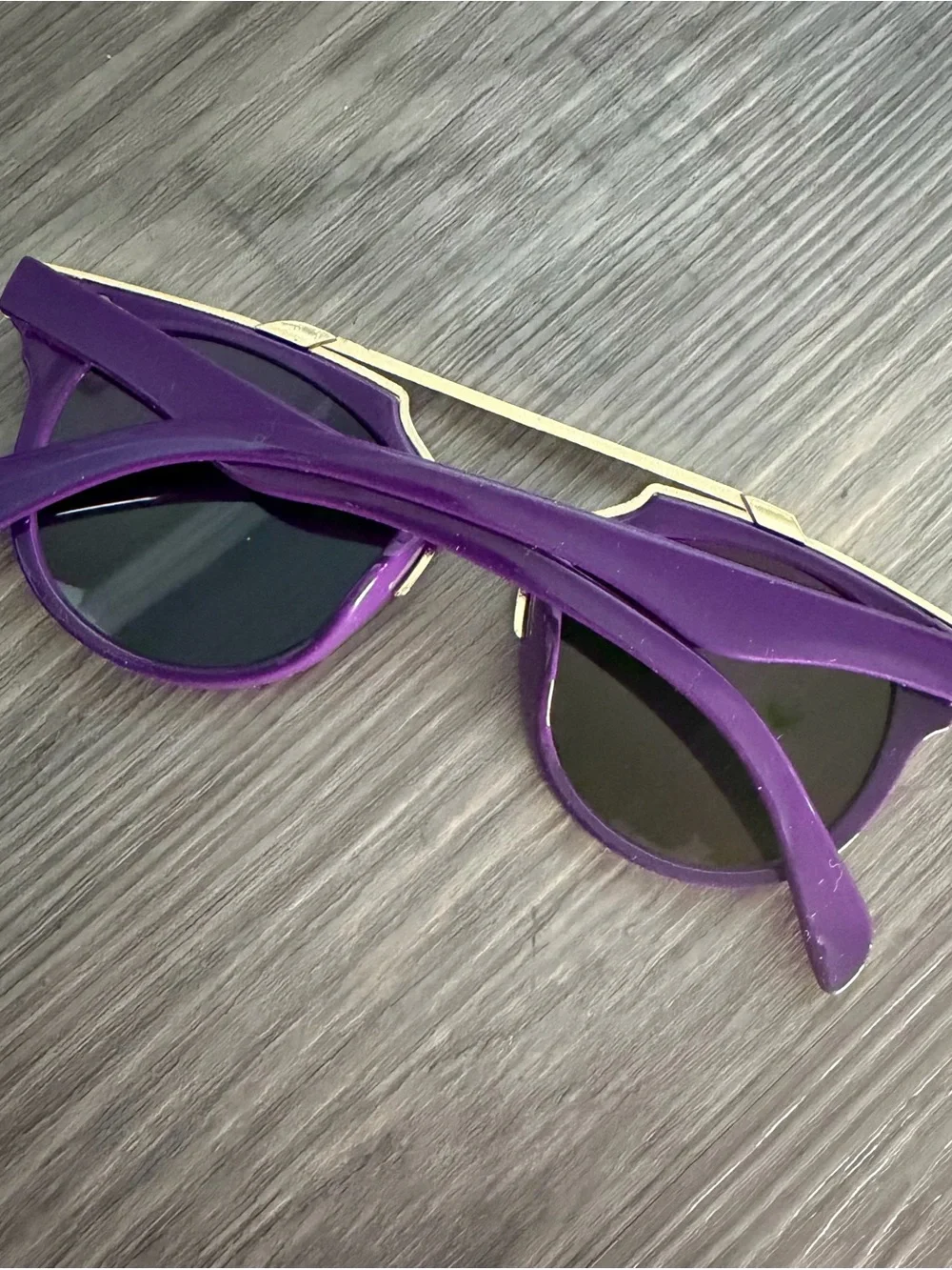 Purple Frame Mirrored Rainbow Lens Sunglasses
